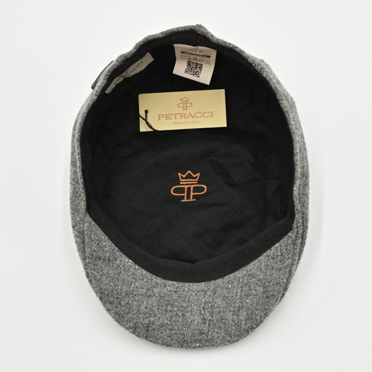 Gray Shetland Heritage Flat Cap inside view