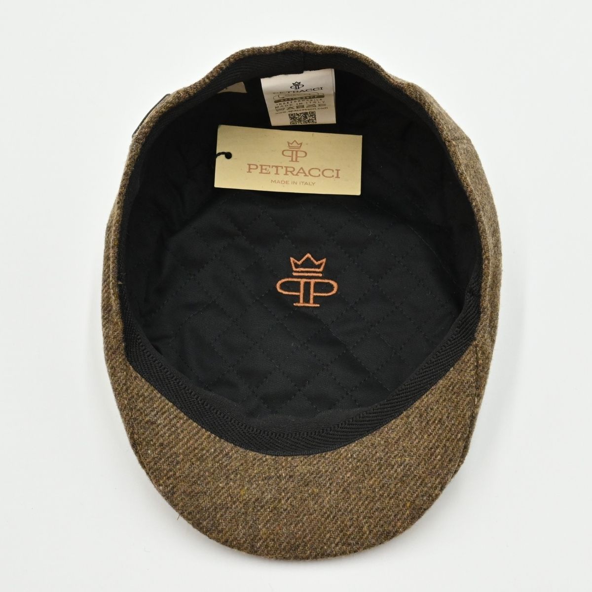 Brown Shetland Heritage Flat Cap inside view