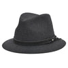 Black Patterned Indiana Jones Hat front view
