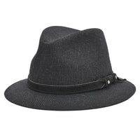 Black Patterned Indiana Jones Hat front view