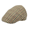 front view of beige Pied de Poule wool cap in earth-tone pattern
