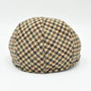 back view of beige Pied de Poule wool cap in earth-tone pattern