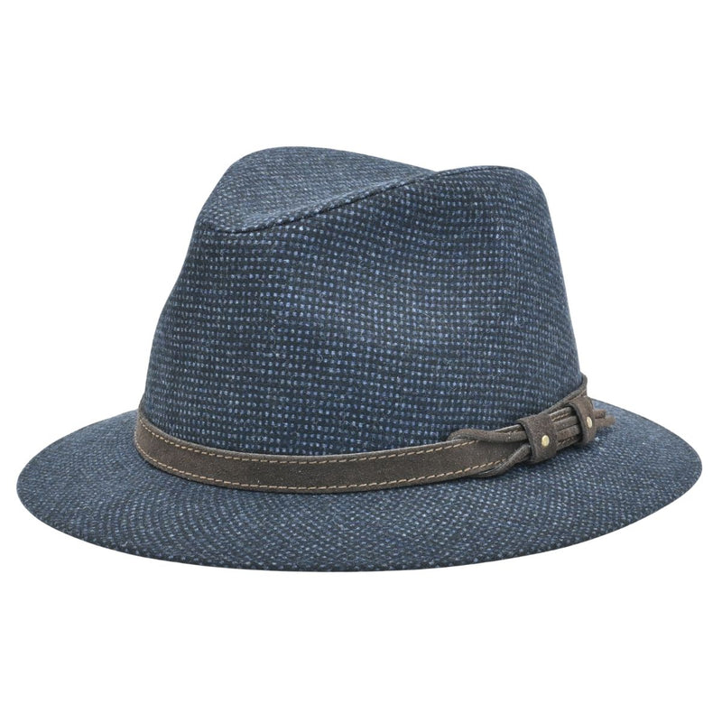 Blue Patterned Indiana Jones Hat front view