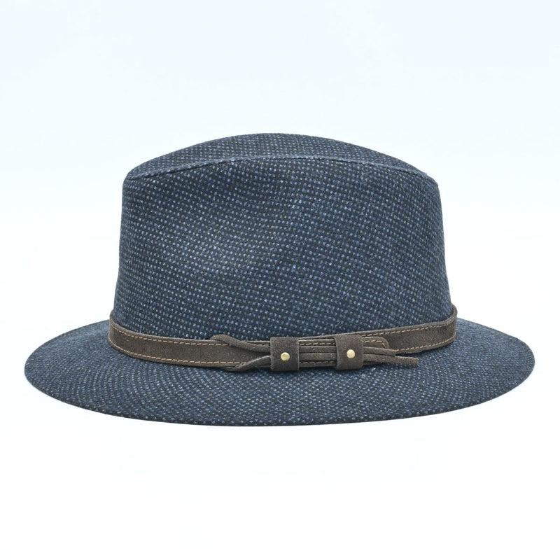 Blue Patterned Indiana Jones Hat side view