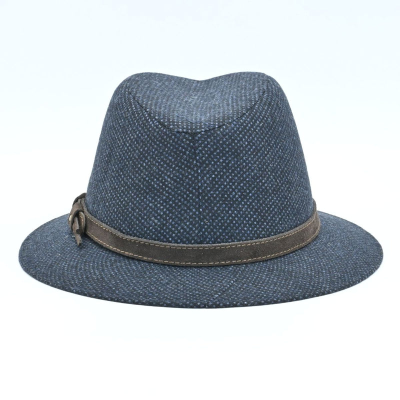 Blue Patterned Indiana Jones Hat back view