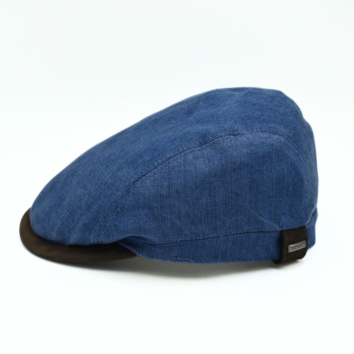 blue Genova Linen Italian Cap on white background