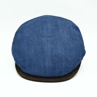 blue Genova Linen Italian Cap on white background