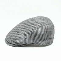 Navy Paulo Linen Cap on white background. Italian handmade Summer cap