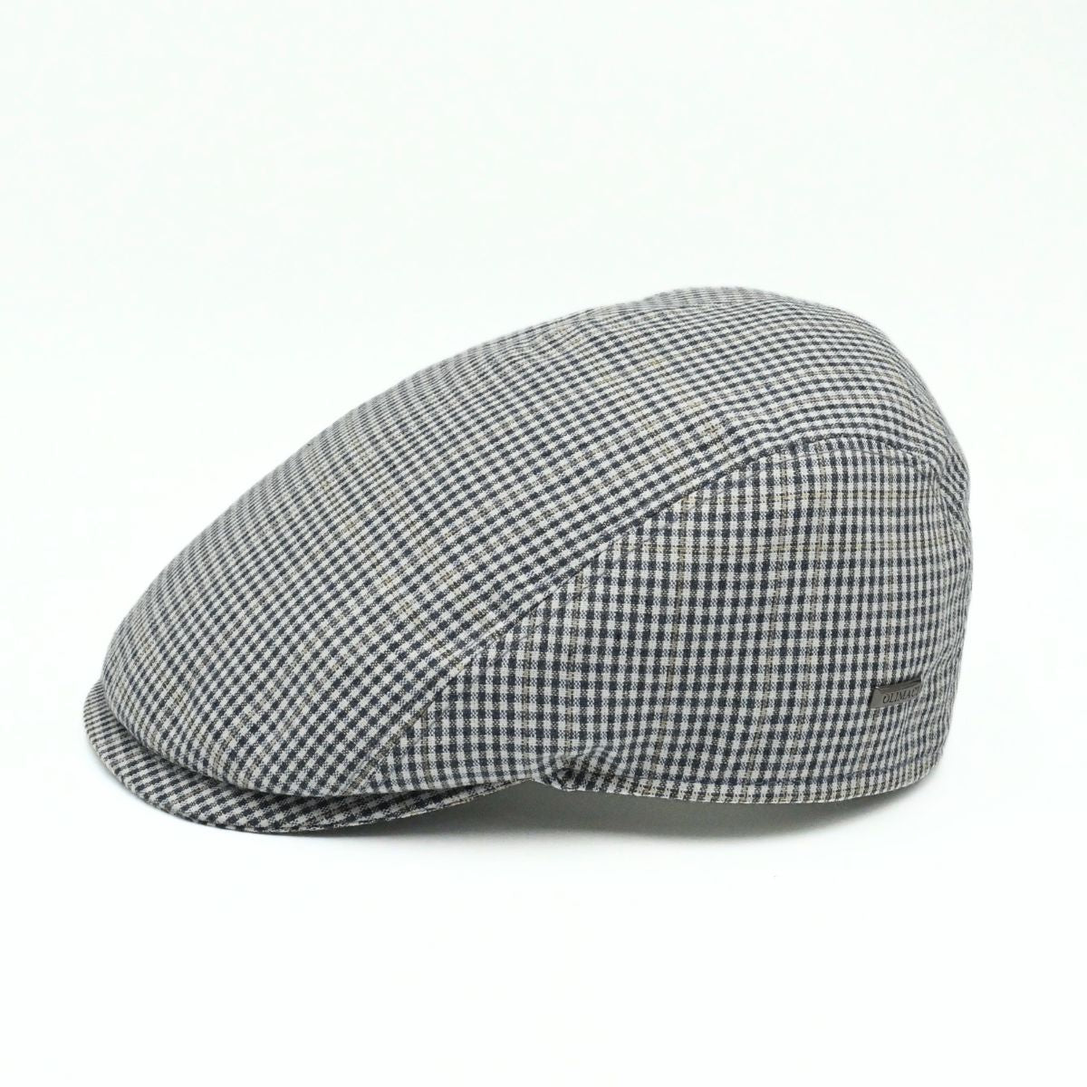 Navy Paulo Linen Cap on white background. Italian handmade Summer cap