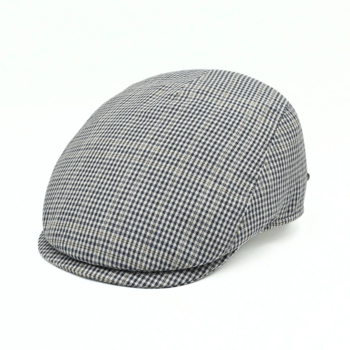 Navy Paulo Linen Cap on white background. Italian handmade Summer cap