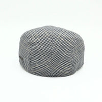 Navy Paulo Linen Cap on white background. Italian handmade Summer cap