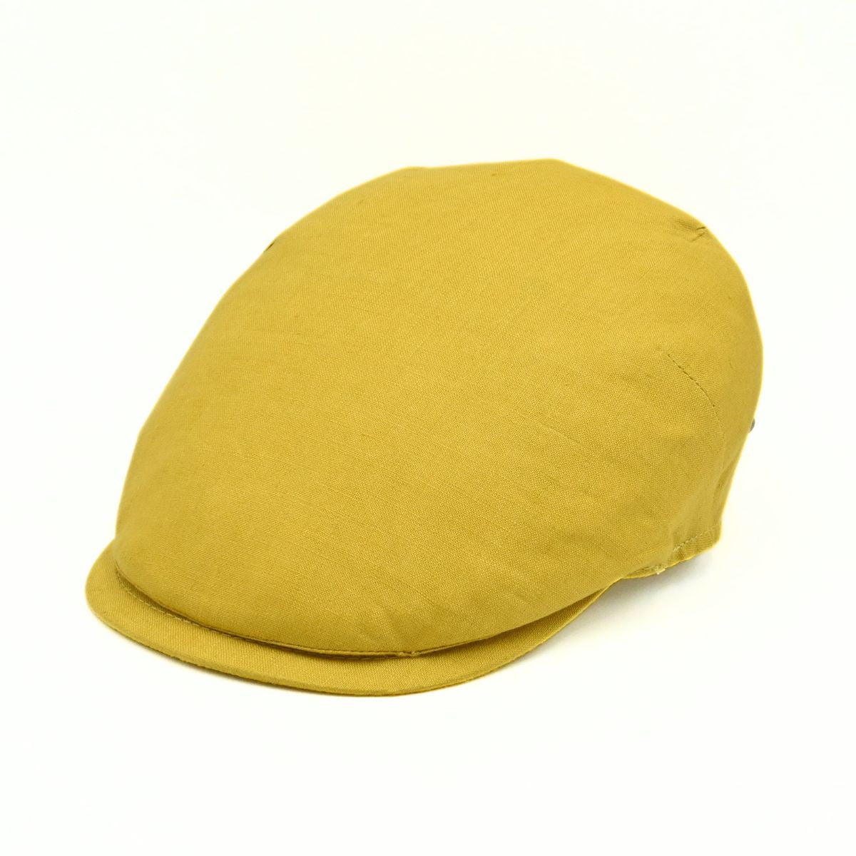 Yellow Palermo Linen Cap – Italian Flat Cap, Unisex on white background