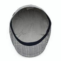Navy Paulo Linen Cap on white background. Italian handmade Summer cap