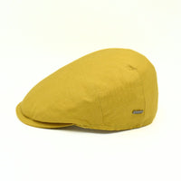 Yellow Palermo Linen Cap – Italian Flat Cap, Unisex on white background