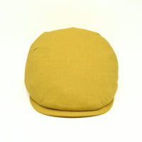 Yellow Palermo Linen Cap – Italian Flat Cap, Unisex on white background
