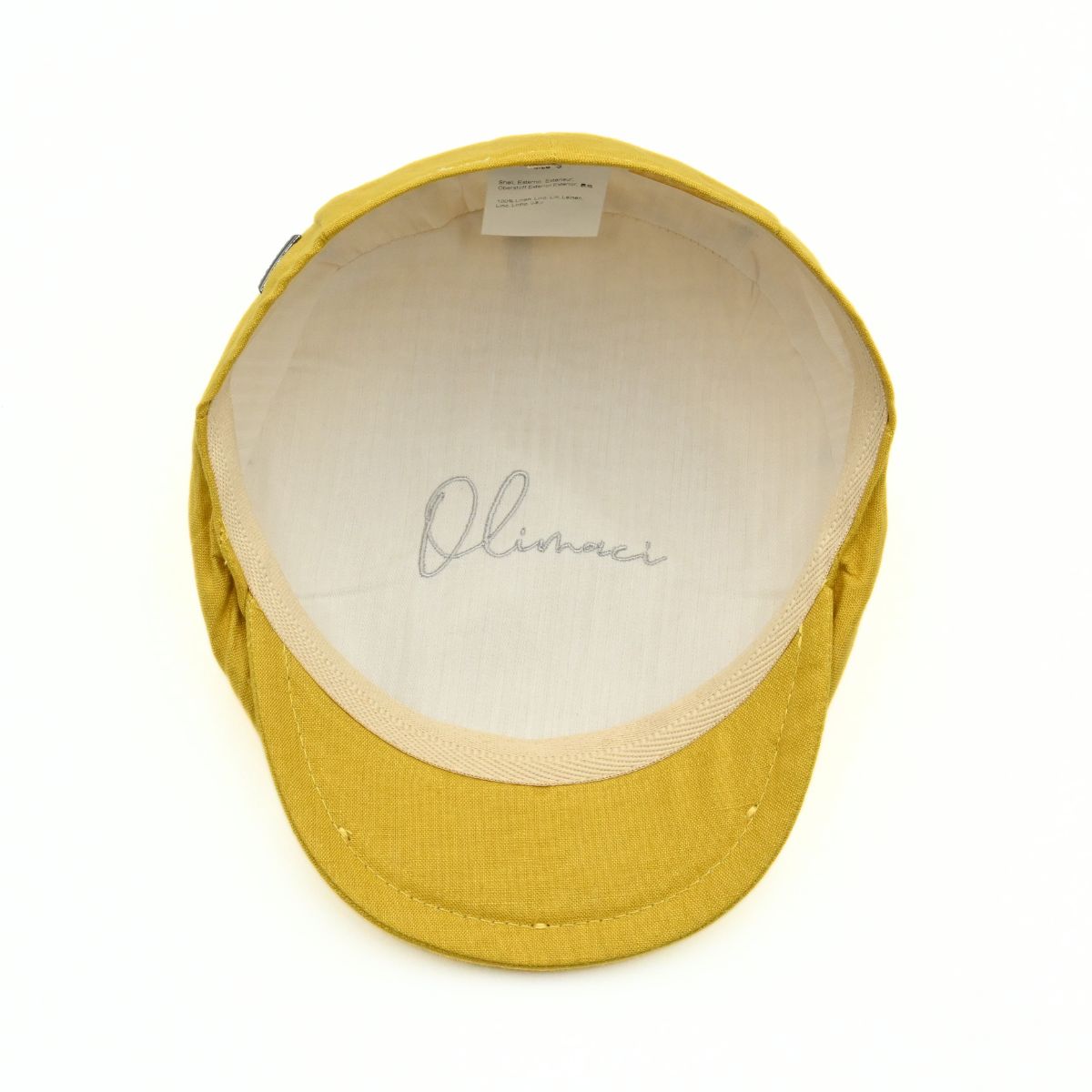 Yellow Palermo Linen Cap – Italian Flat Cap, Unisex on white background