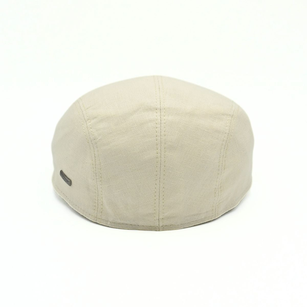 ecru Rapallo Linen Flat Cap on white background