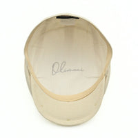 ecru Rapallo Linen Flat Cap on white background