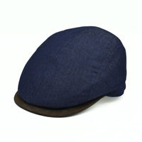 Blue Genova Denim Cap - Italian Summer cap on white background
