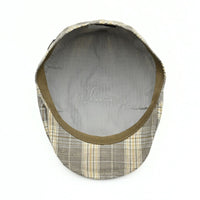 beige Trieste Plaid Driver Cap on white background