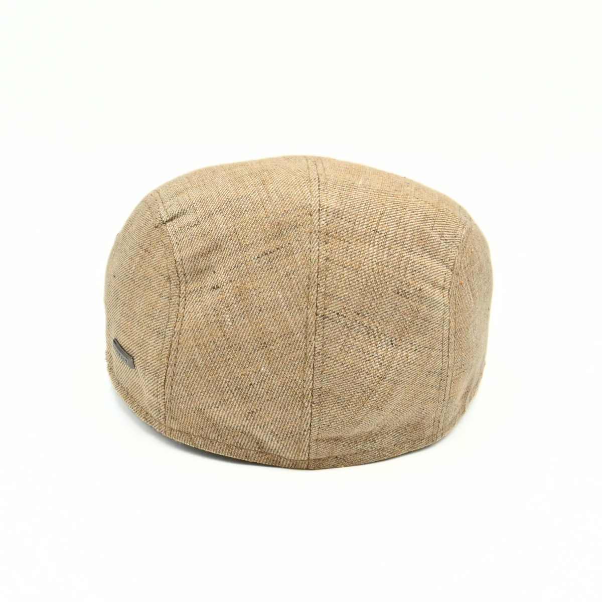 Taupe Rapallo Linen Flat Cap on white background