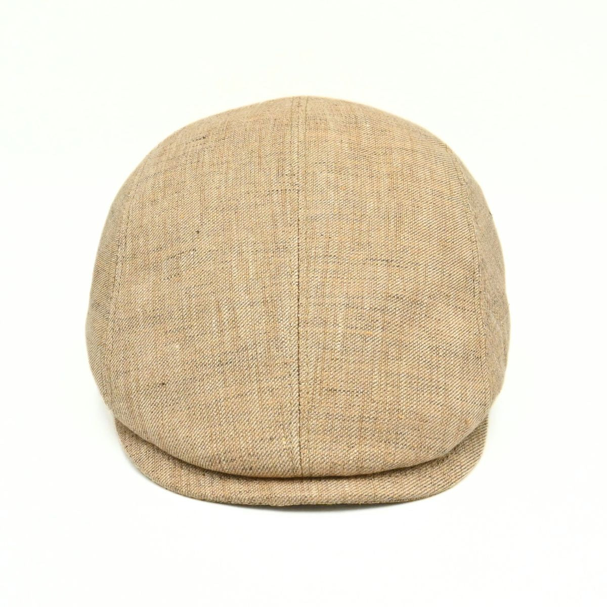 Taupe Rapallo Linen Flat Cap on white background