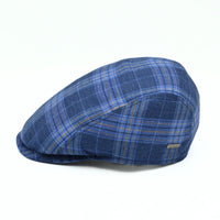 Blue Portofino Cap. Summer Italian linen cap on white background