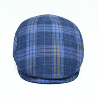 Blue Portofino Cap. Summer Italian linen cap on white background