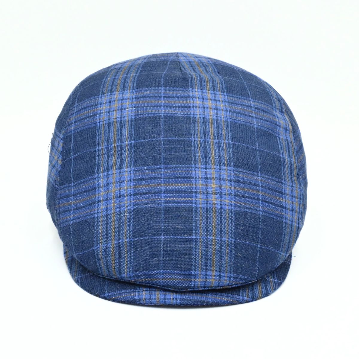 Blue Portofino Cap. Summer Italian linen cap on white background