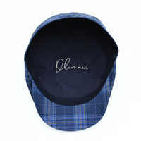 Blue Portofino Cap. Summer Italian linen cap on white background