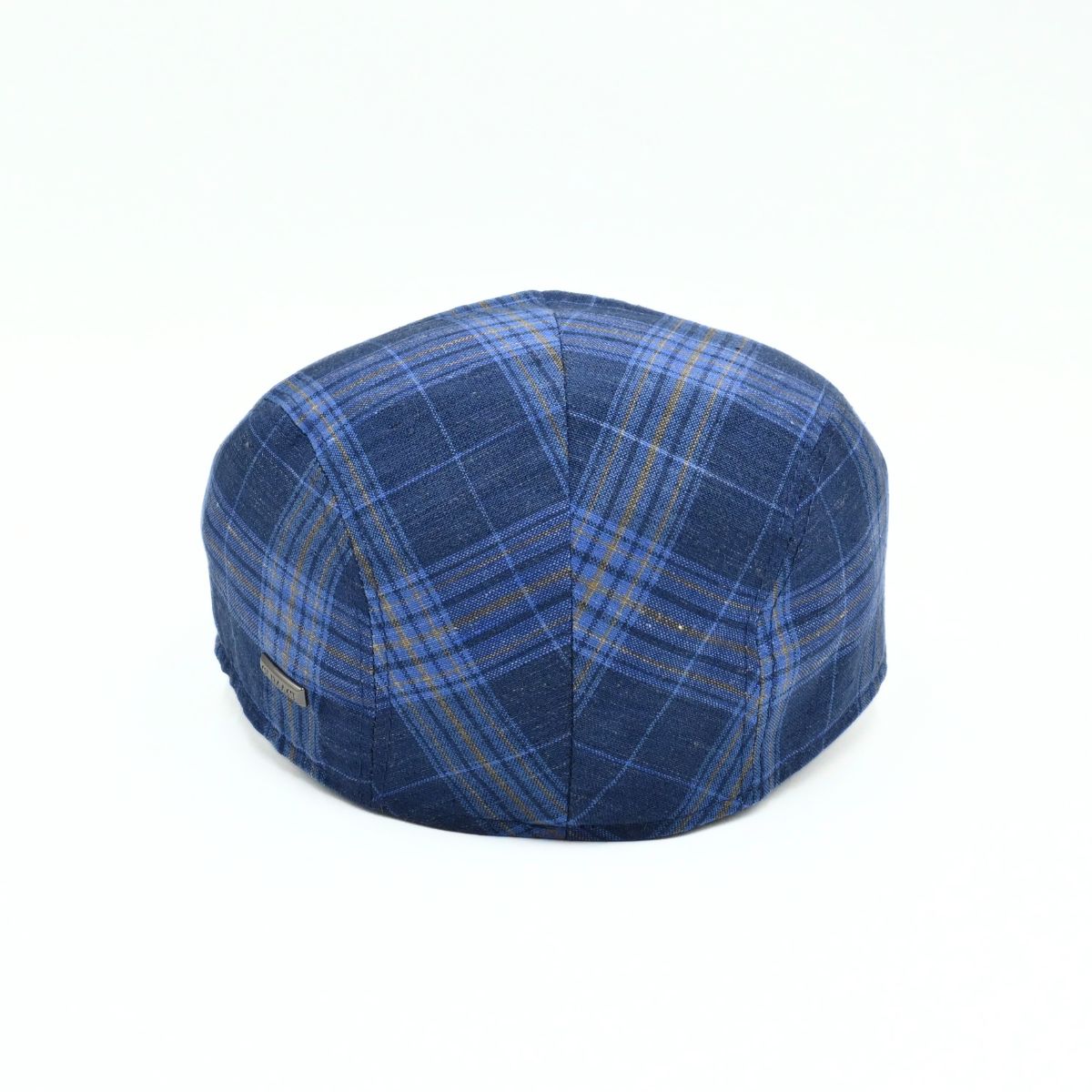 Blue Portofino Cap. Summer Italian linen cap on white background