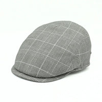Gray Alfredo Linen Cap on white background. Italian summer cap