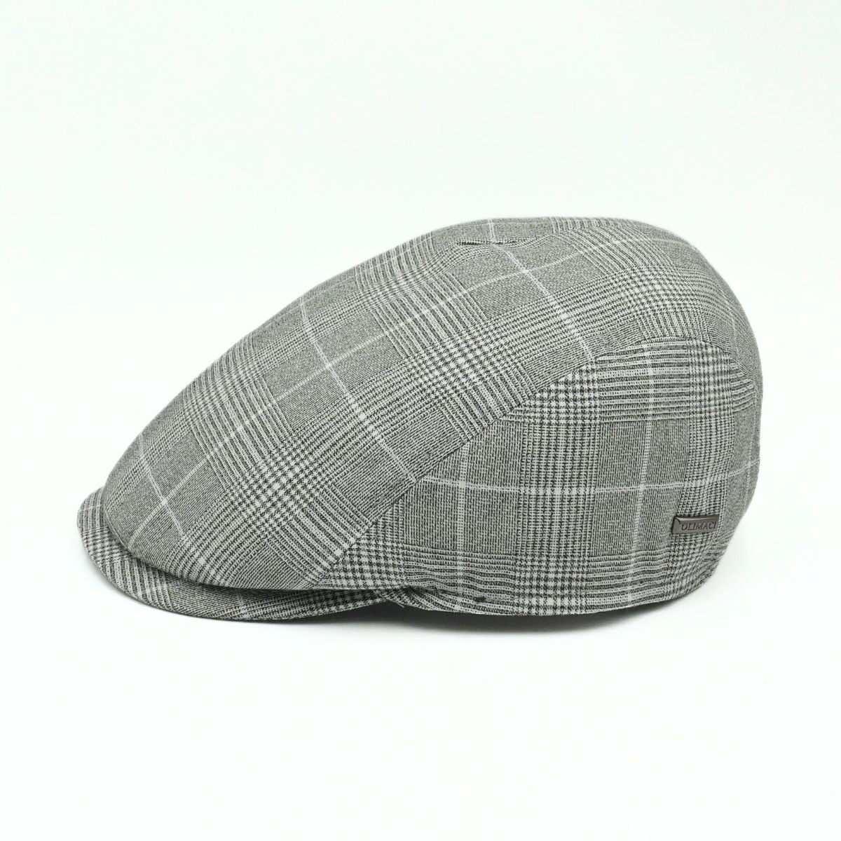 Gray Alfredo Linen Cap on white background. Italian summer cap