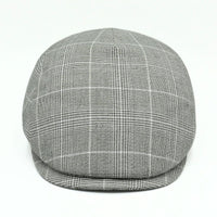 Gray Alfredo Linen Cap on white background. Italian summer cap