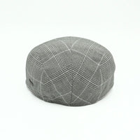 Gray Alfredo Linen Cap on white background. Italian summer cap
