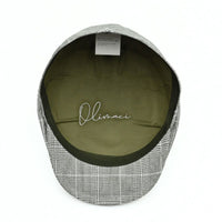 Gray Alfredo Linen Cap on white background. Italian summer cap