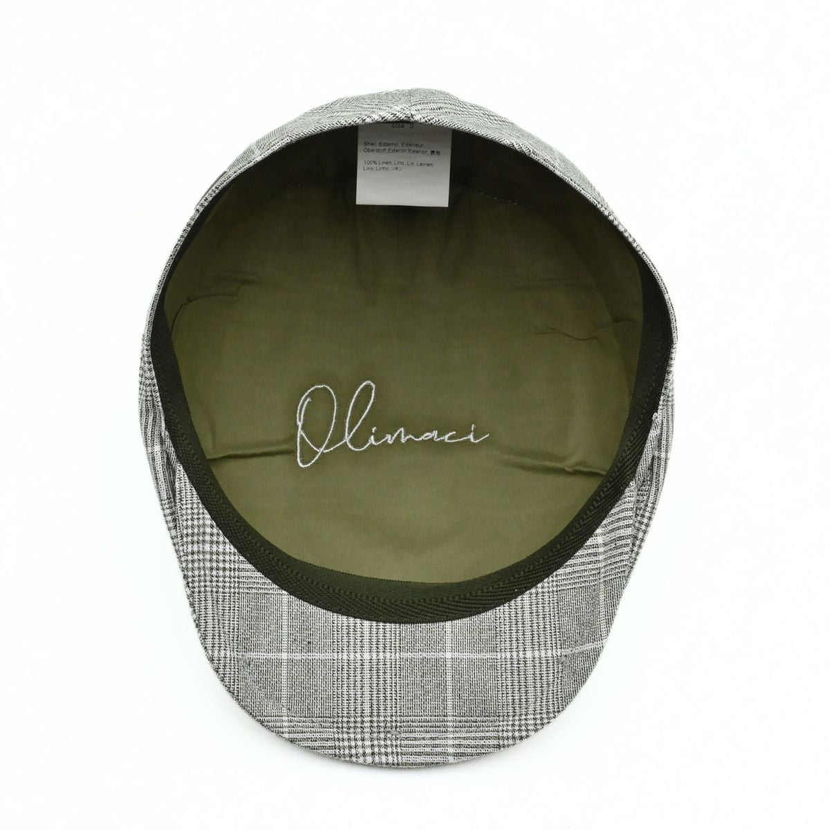 Gray Alfredo Linen Cap on white background. Italian summer cap