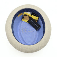 multicolor Italian patchwork pork pie hat on white background