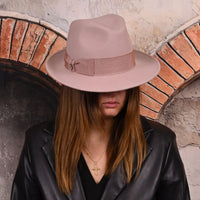 Blush Rose Women's 1930's Wool Hat on the model