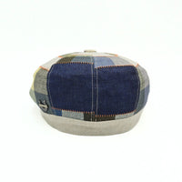 Multicolor Italian Patchwork Newsboy Hat on white background