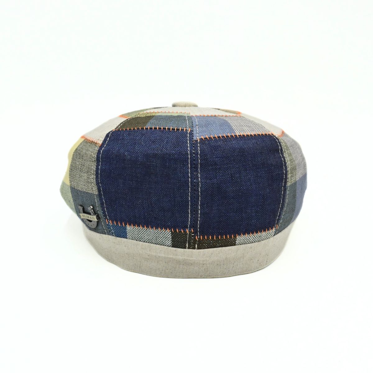 Multicolor Italian Patchwork Newsboy Hat on white background