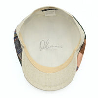 Multicolor Italian Patchwork Newsboy Hat on white background