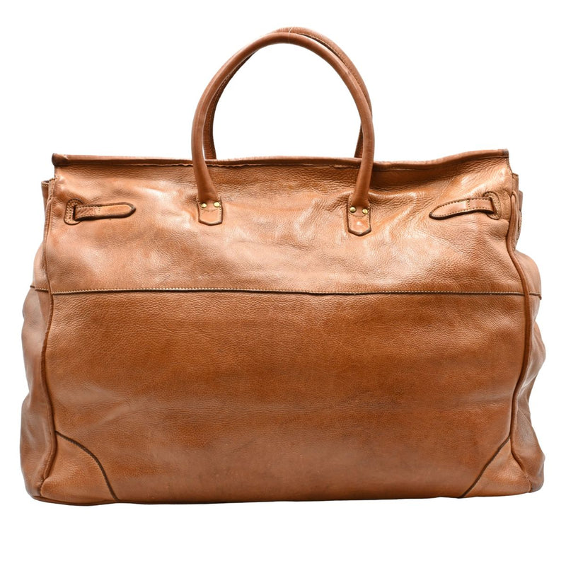 cognac Firenze Soft Leather Tote back