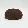 Brown Firenze Leather Newsboy Hat back view