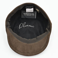 Brown Firenze Leather Newsboy Hat inside view
