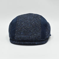 Blue Tweed Cap With Velvet Bands front view