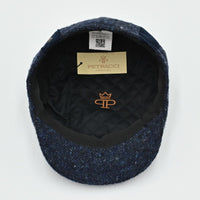 Blue Tweed Cap With Velvet Bands inside view