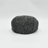 Gray Tweed Cap With Velvet Bands back view