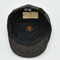 Brown Tweed Cap With Velvet Bands inside view
