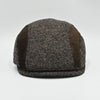 Brown Tweed Cap With Velvet Bands front view